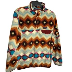 Patagonia Synchilla Aztec Print 4 Snap Pullover